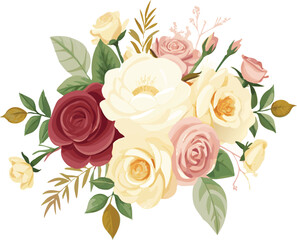 Beautiful Floral Arrangement with Roses and Greenery