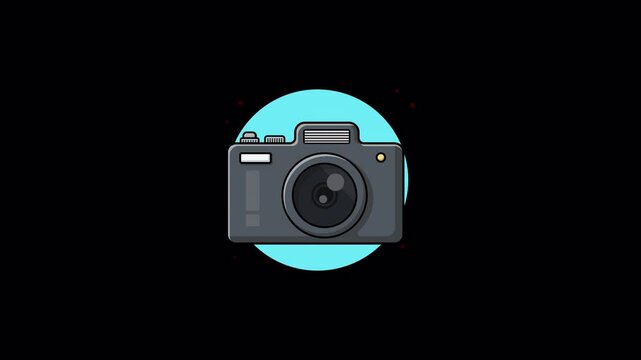 Black Camera Animation Video - Transparent