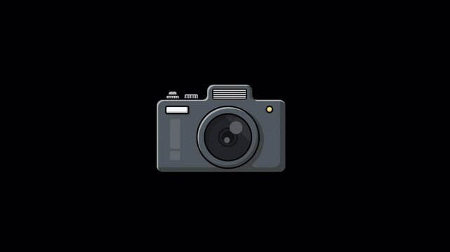 Animated Black Camera Video - Transparent