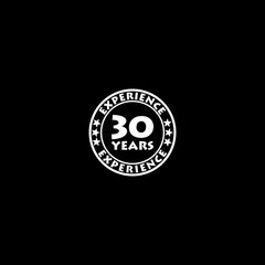 30 years experience icon isolated on dark background