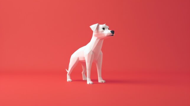 Minimalist 3D Dog in Clean Design