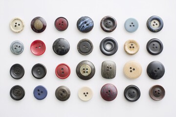A diverse assortment of buttons in an array of sizes, colors, and textures highlights the endless possibilities for creativity and crafting.