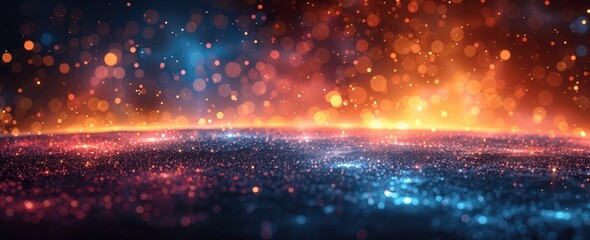 Fototapeta premium Dynamic Flowing Colourful Grainy Abstract Background with Dark Noise Texture and Vibrant Glowing Waves