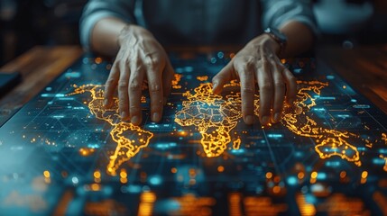 Military Strategists Utilize Digital Maps for Global Operations Tactical Analysis and Coordination Advanced Military Technology Planning Command Center Strategic Intelligence