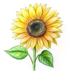 Fototapeta premium sunflower isolated on white. sunflower, flower, isolated, nature, yellow, summer, plant, beauty, white, sun, blossom, agriculture, leaf, petal, closeup, bright, flora, seed, beautiful, garden, color, 