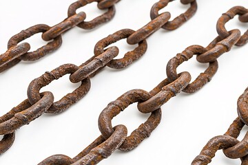 Obraz premium Artfully arranged metallic links on a light backdrop highlight their robust texture and luster, perfect for diverse applications.