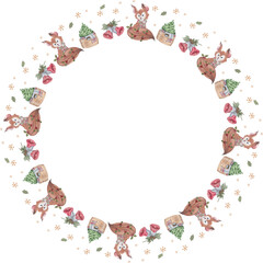Cute christmas wreath. Vector illustration.