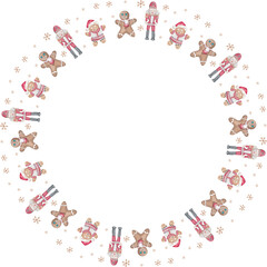 Cute christmas wreath. Vector illustration.