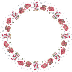 Cute christmas wreath. Vector illustration.