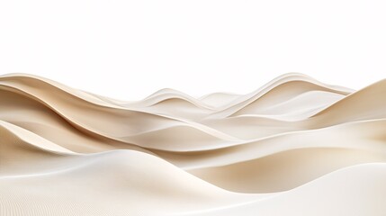 Obraz premium A solitary dune displays intricate, wind-sculpted patterns and textured gradients against a stark white backdrop.