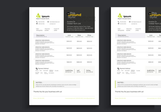 Simple Creative Business Invoice Template