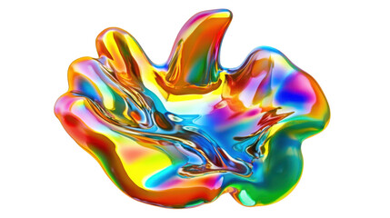 Obraz premium A vibrant, abstract sculpture with fluid shapes and rainbow colors.