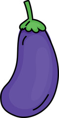 Eggplant cartoon	on white background. Vector illustration.
