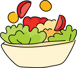 Salad on white background. Vector illustration.