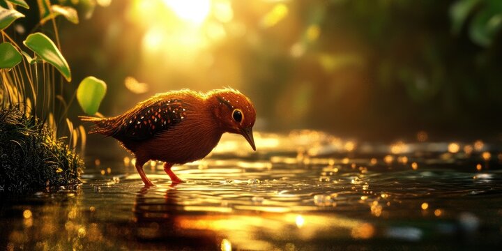 Male little crake (Zapornia parva) in natural habitat, Little crake in natural habitat