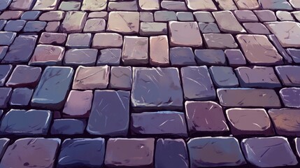 Obraz premium A decorative illustration of a brick wall or paved surface suitable for enhancing the design of interiors and exteriors in various settings