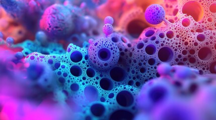 Vibrant chaotic fractal design featuring abstract shapes 3D rendered illustration suitable for backgrounds or wallpapers