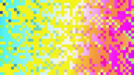 Abstract pixelated interlaced colorful rainbow 8 bit cyber retro game Glitch TV Static pixel Noise texture background. Futuristic glitched cyberpunk, rave 90s, 2000s lo-fi aesthetic. Chiptune design © Aleksandra Konoplya