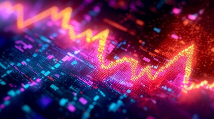 Obraz premium Abstract digital graph with rising trend.