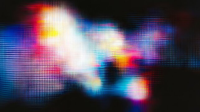 A picture of a colorful light that is on a black background