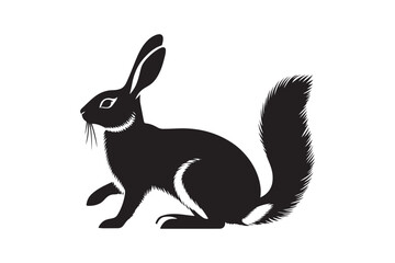 Cottontail Rabbit silhouette vector illustration, Cottontail Rabbit silhouette 