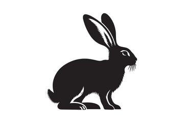 Cottontail Rabbit silhouette vector illustration, Cottontail Rabbit silhouette 