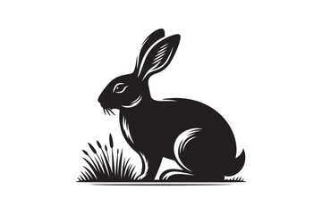 Cottontail Rabbit silhouette vector illustration, Cottontail Rabbit silhouette 