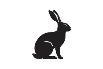 Cottontail Rabbit silhouette vector illustration, Cottontail Rabbit silhouette 