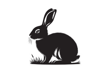 Cottontail Rabbit silhouette vector illustration, Cottontail Rabbit silhouette 