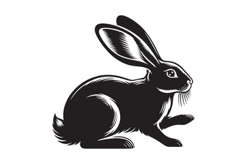 Cottontail Rabbit silhouette vector illustration, Cottontail Rabbit silhouette 