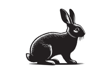 Cottontail Rabbit silhouette vector illustration, Cottontail Rabbit silhouette 