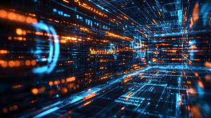 Digital technology and science background. 