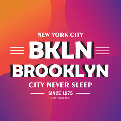 Brooklyn text on vibrant gradient background with a modern abstract design, emphasizing success and motivation, vector art