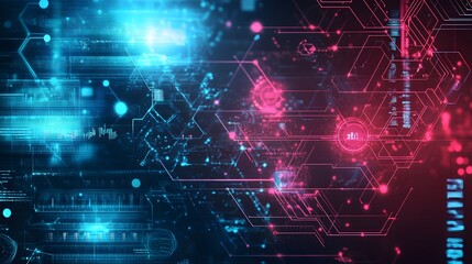 Obraz premium Digital technology and science background. 