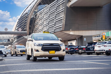 Dubai. Taxi, driving on a street of Dubai © Sergey