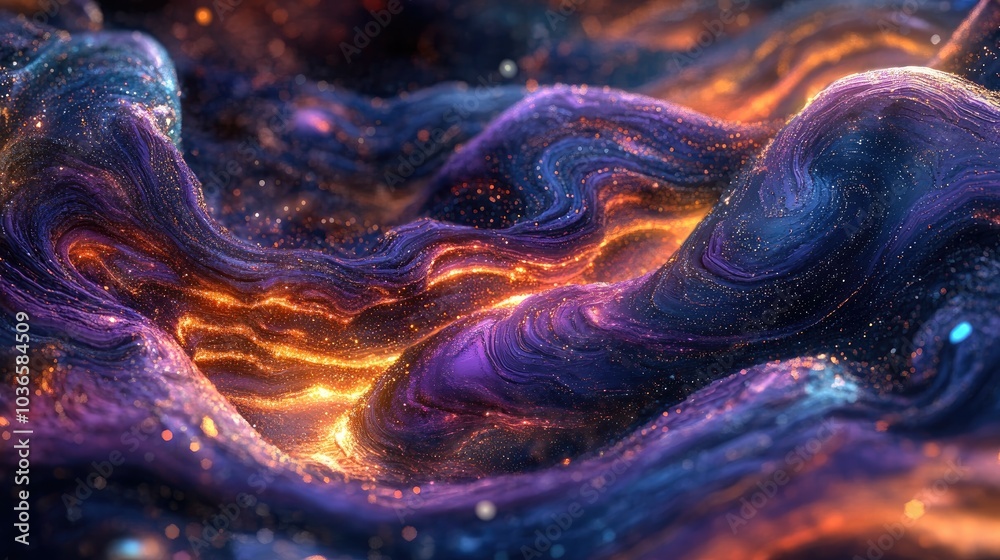 Wall mural 3d cartoon rendering illustrating the fabric of the cosmos exploring space time and the texture of r