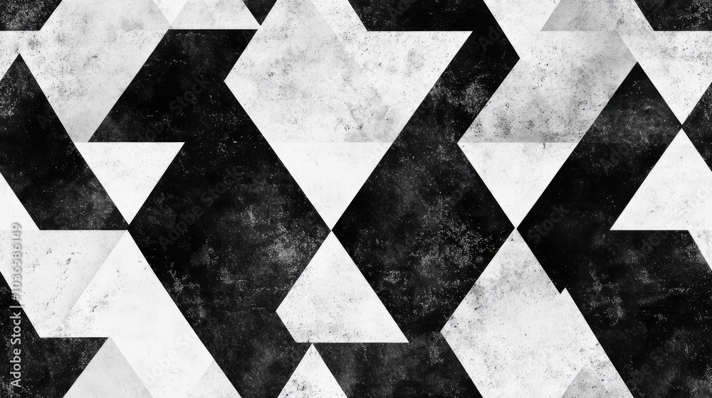 Poster black and white triangular pattern texture backdrop