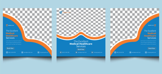 Editable clean creative modern corporate professional company business web medical healthcare service doctor dentist marketing ads advertising social media banner post promotion design template.