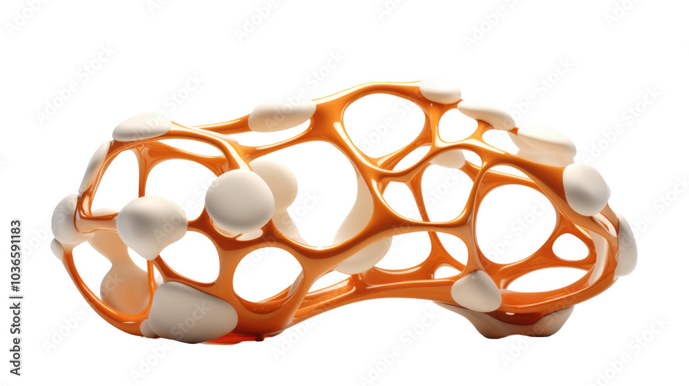 Fototapete an abstract, organic structure with interconnected forms and smooth surfaces.
