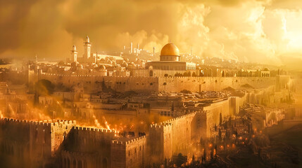 Naklejka premium Revelation of jesus christ, new testament, religion of christianity, jerusalem of the bible