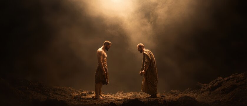 Biblical Tale of Cain and Abel, exploring themes of jealousy, morality, and divine judgment from the Book of Genesis.
