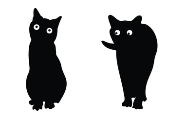 cat silhouette vector design for your business.