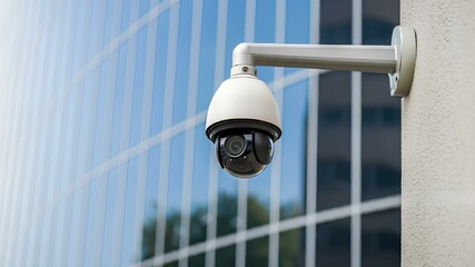 ビル正面の防犯カメラ｜security camera front of a building