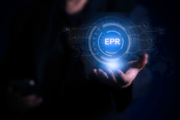 ERP Enterprise software, enterprise resource planning system, business technology, concepts