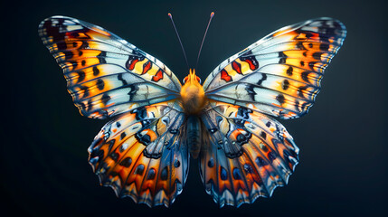 Naklejka premium Spirit animal butterfly on black background