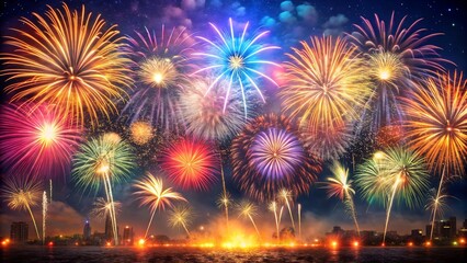 Fireworks. happy new year concept