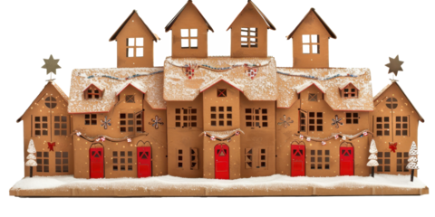 An open Advent calendar displaying charming windows in festive shape for Christmas and New Year celebrations