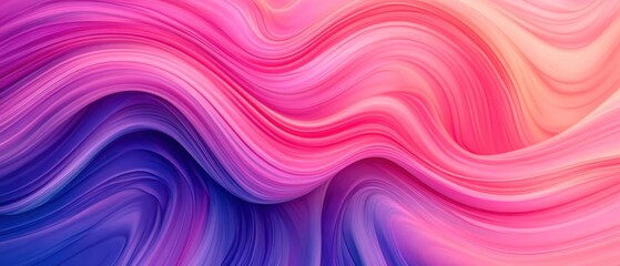 Obraz premium Abstract wave pattern with pink and purple hues, creating a smooth and flowing design, perfect for backgrounds and textures.