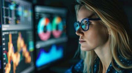Naklejka premium A businesswoman using data analytics to drive business growth.