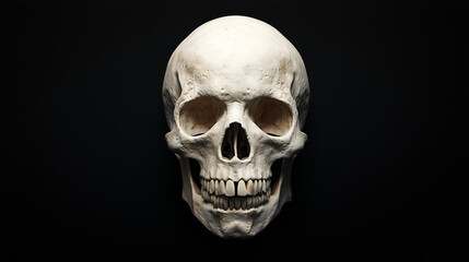Obraz premium Human skull, isolated, front view with intricate bone details